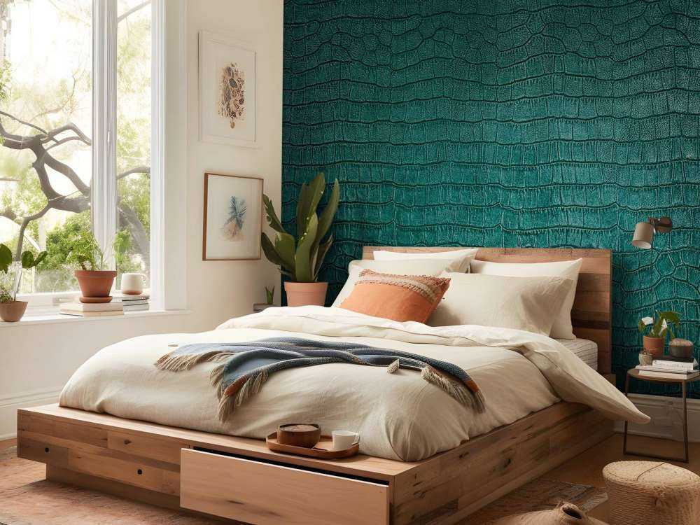 Peau de reptile en vert