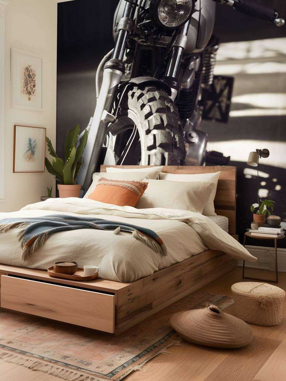 Motocyclette à vue frontale