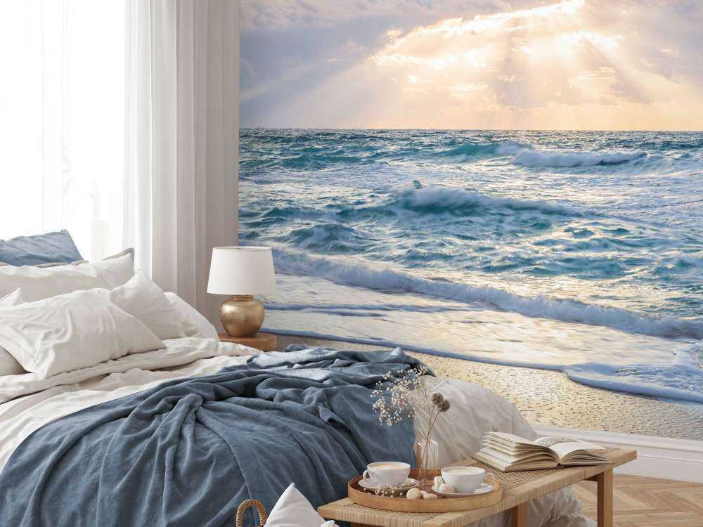 Rayons de soleil au bord de la mer