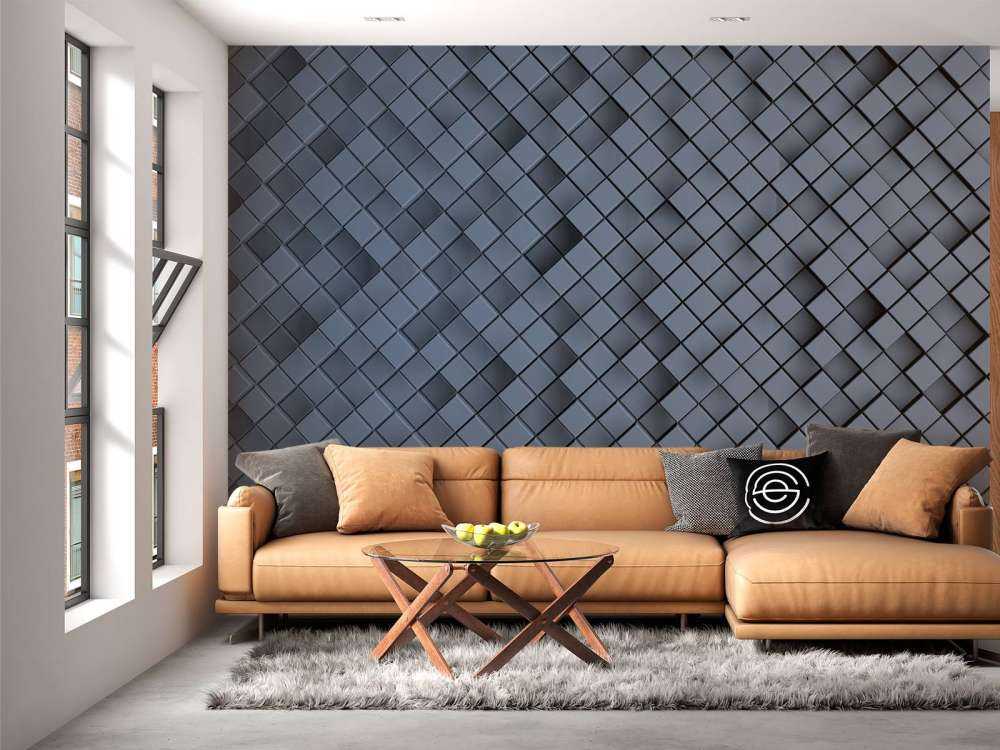 Tuiles bleues en 3D