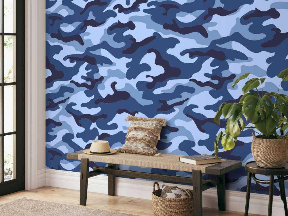 Motif Camouflage bleu