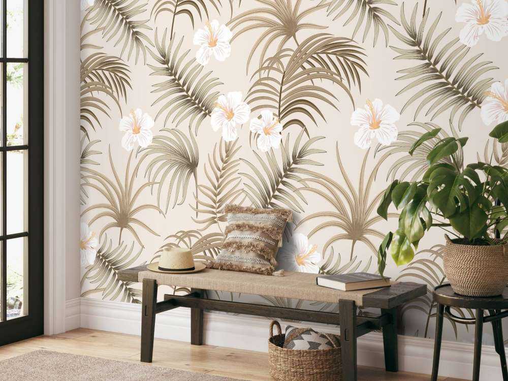 Feuilles et fleurs de palmier