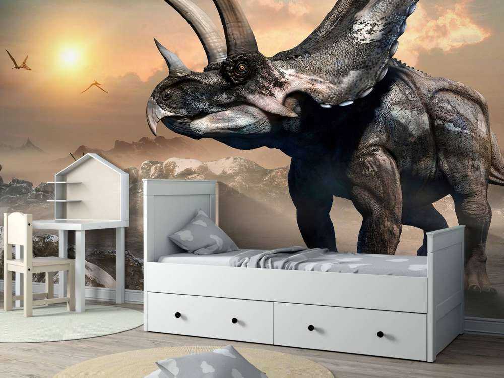 Dinosaure dans le brouillard du matin