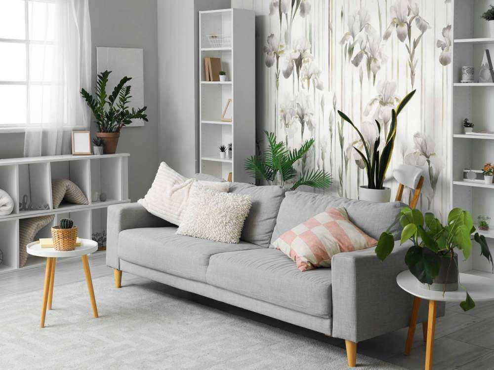 Iris et Rayures Beige Sans Couture