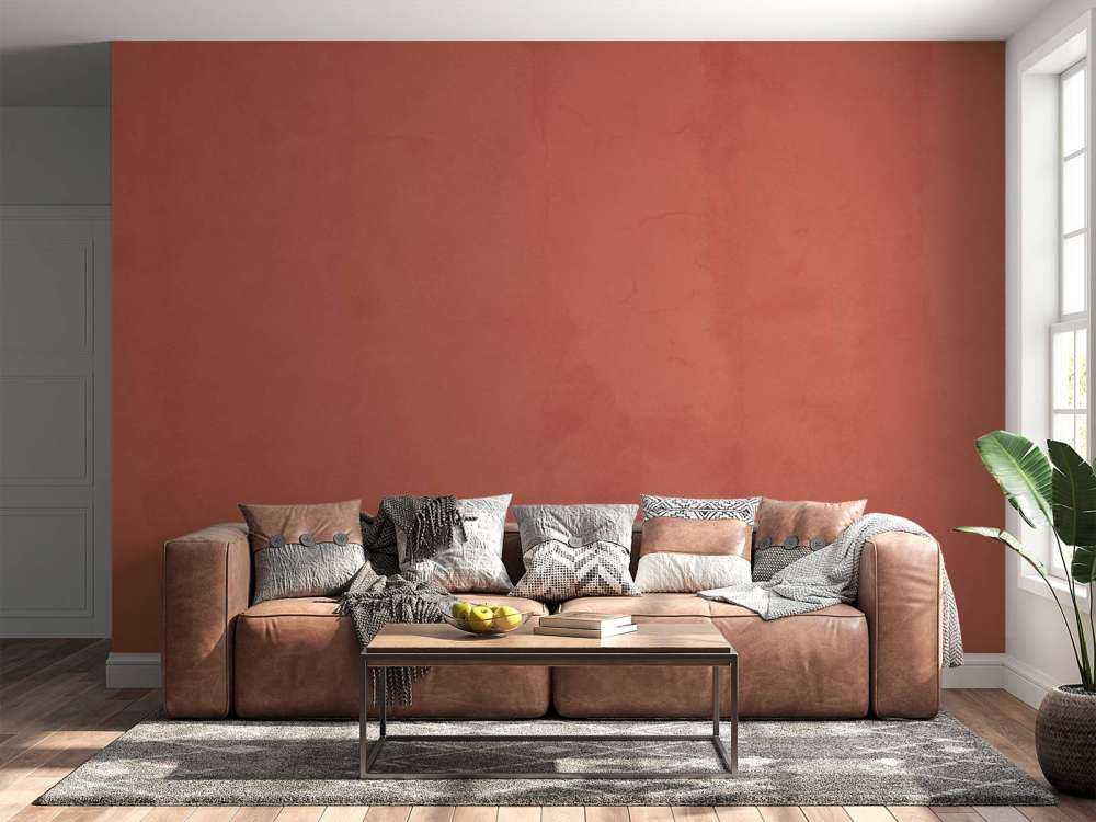 Béton rouge décoloré