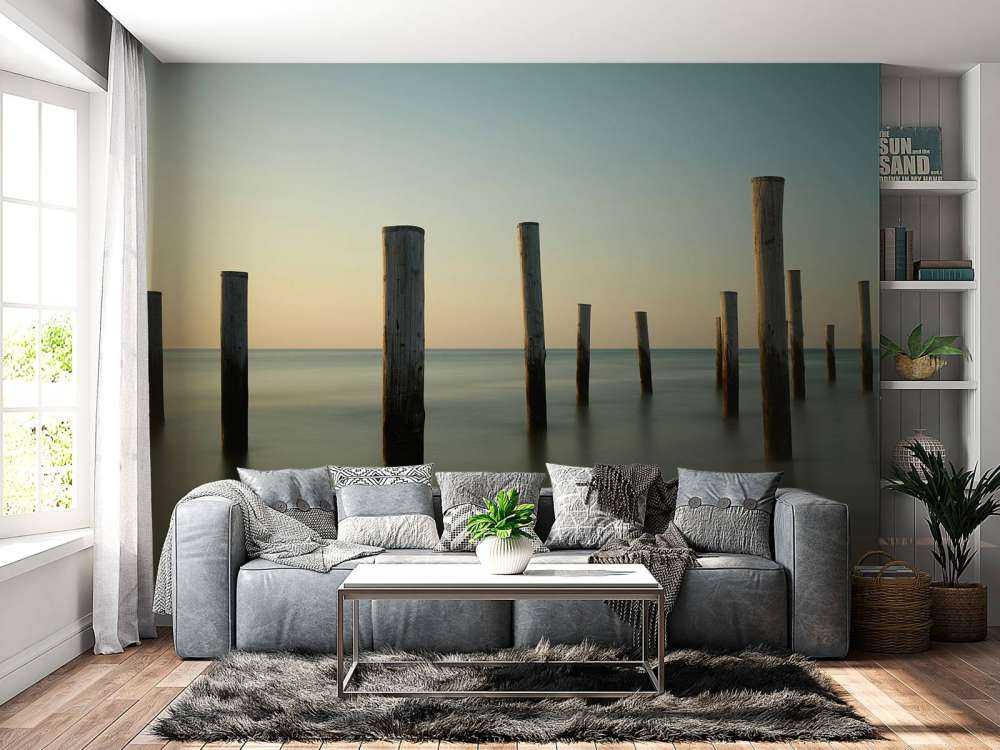 Poteaux de plage en bois