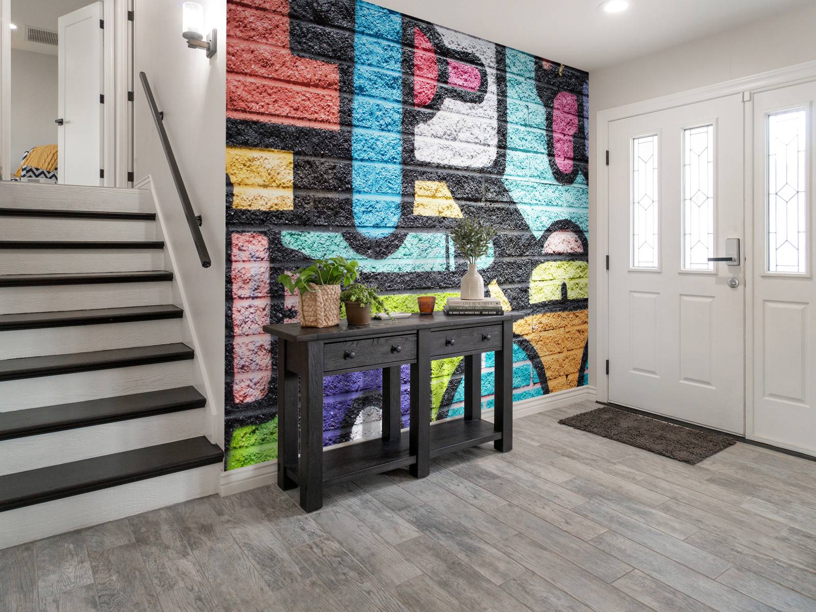 Papier Peint 3D Graffiti Glace Q6633 – Autocollant Mural – Peinture Murale Kay
