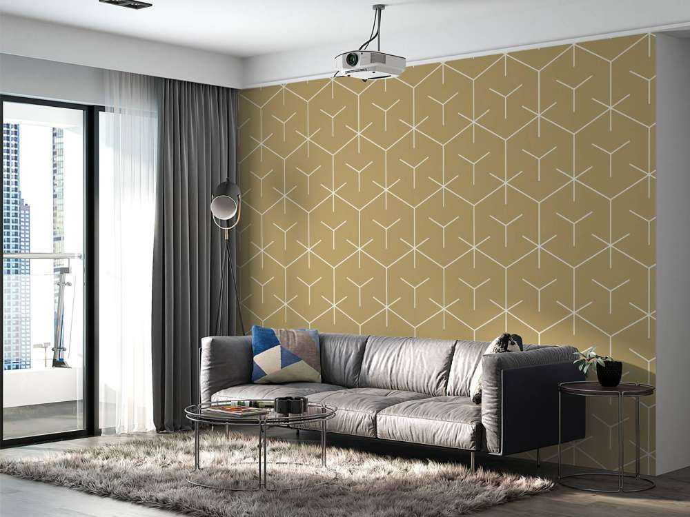 Motif Hexagones géométriques, or