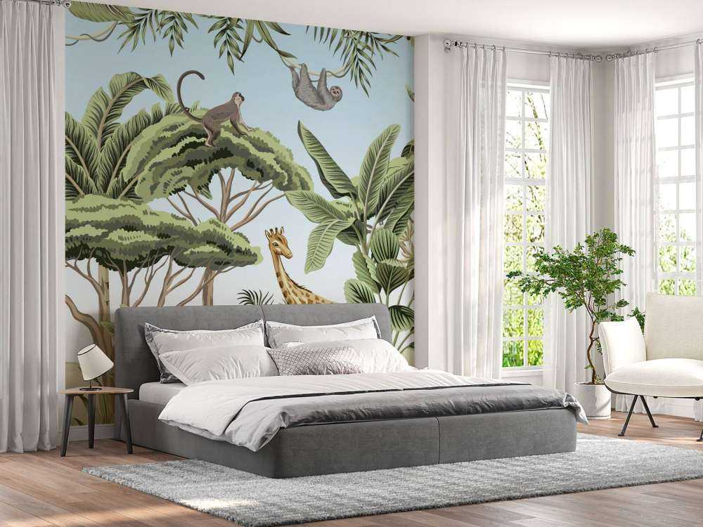 Motif avec des animaux de la jungle