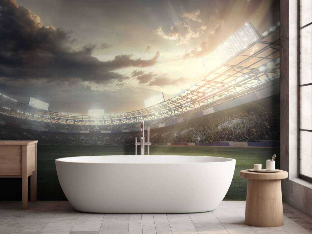 Stade au coucher du soleil