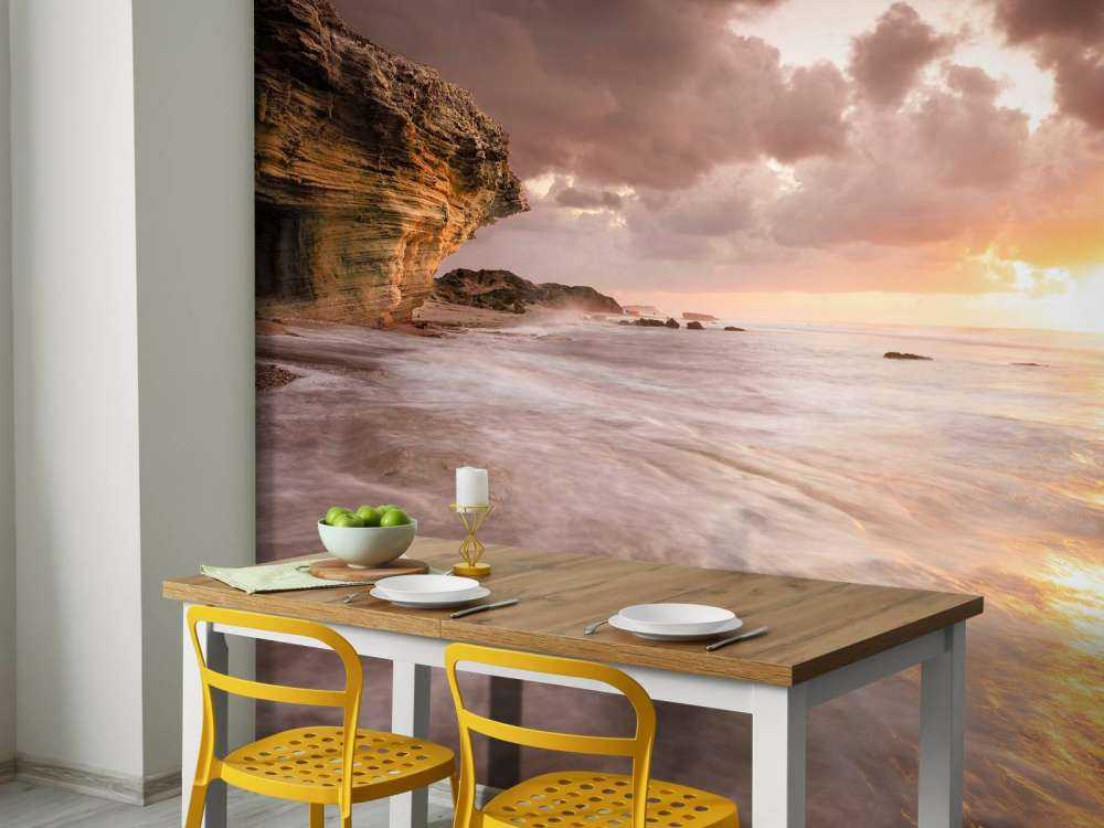 Coucher de soleil sur les rochers