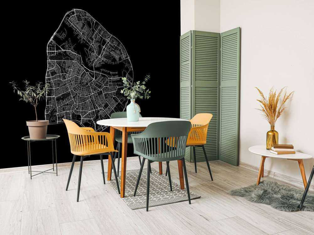 Carte d'Amsterdam, noir