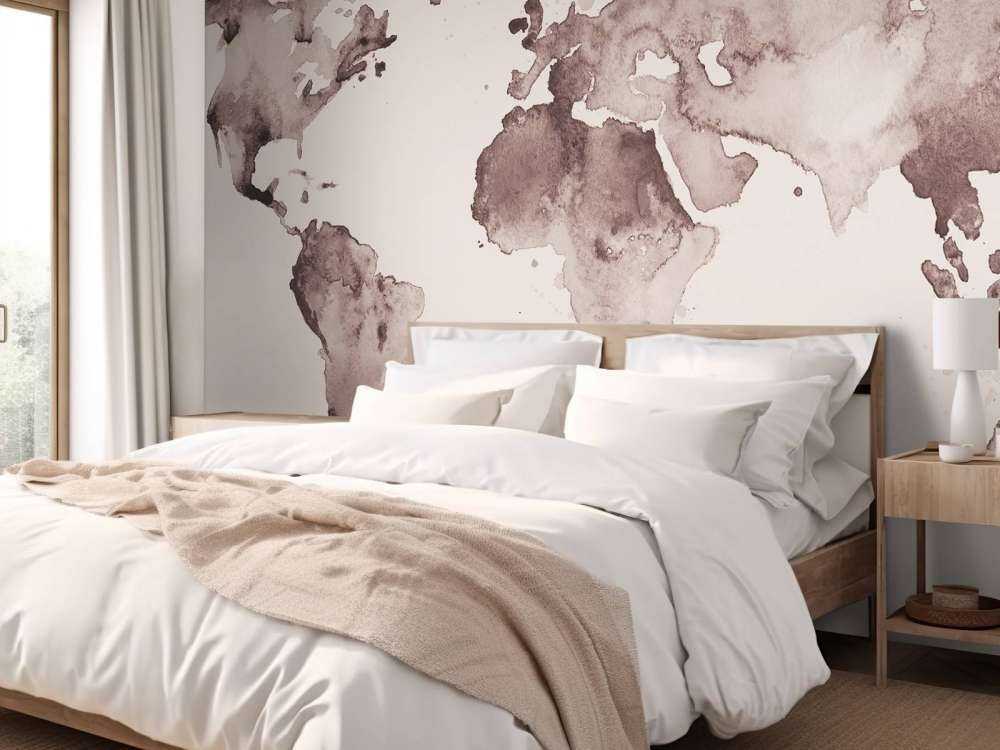 Carte du monde en sépia