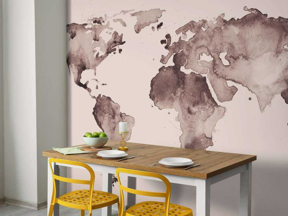 Carte du monde en sépia