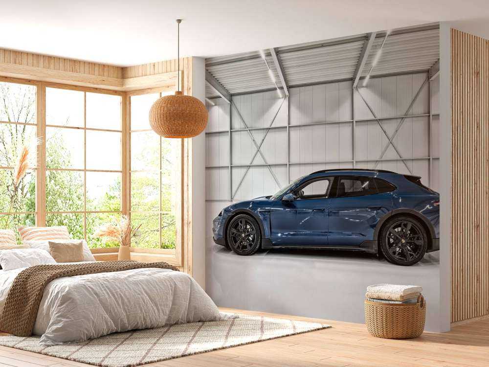 Porsche dans le hall industriel