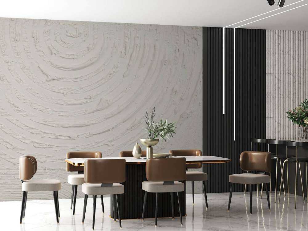 Formes et lignes courbes en blanc cassé