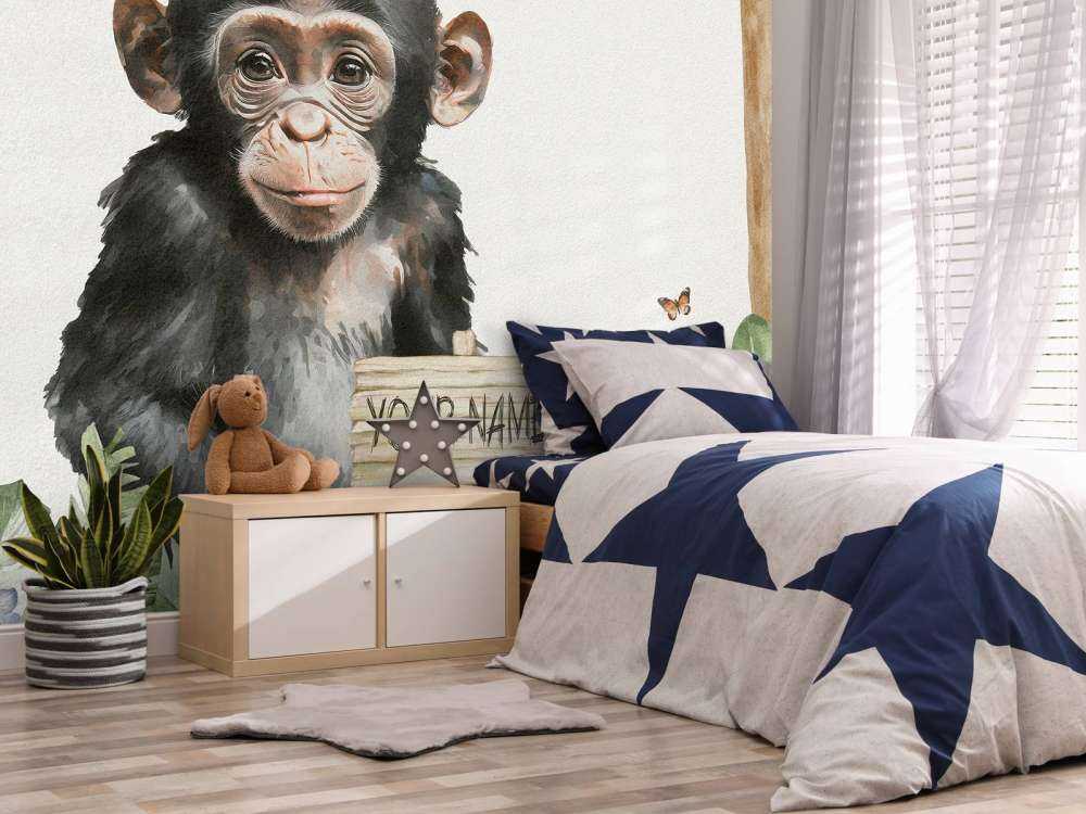 Bébé chimpanzé dans la jungle