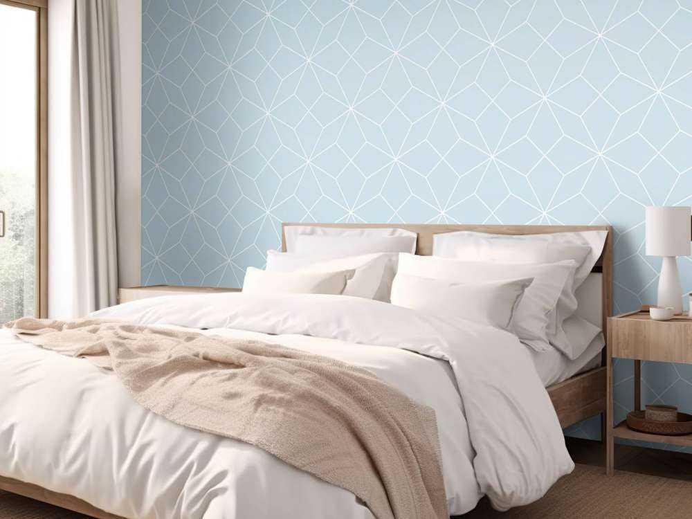 Motif Lignes géométriques bleu clair