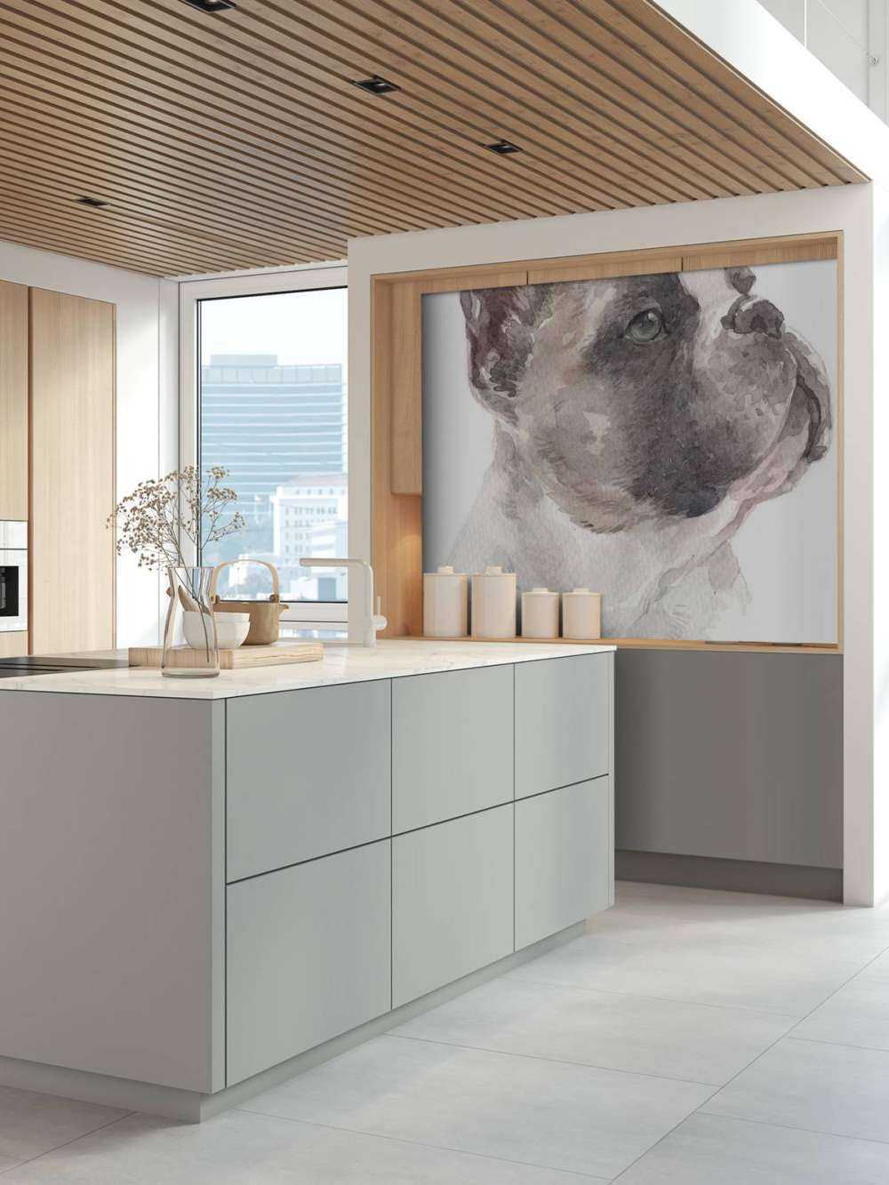 Aquarelle Bouledogue français