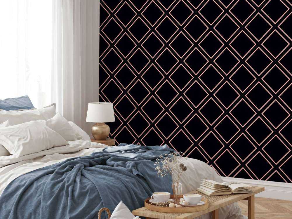 Motif Carrés géométriques, noir