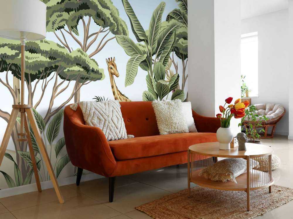 Motif avec des animaux de la jungle