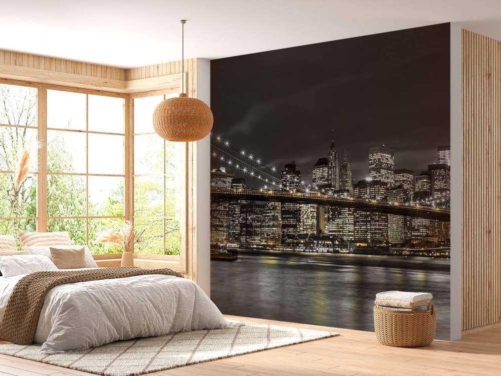 Le pont de Brooklyn en pleine nuit