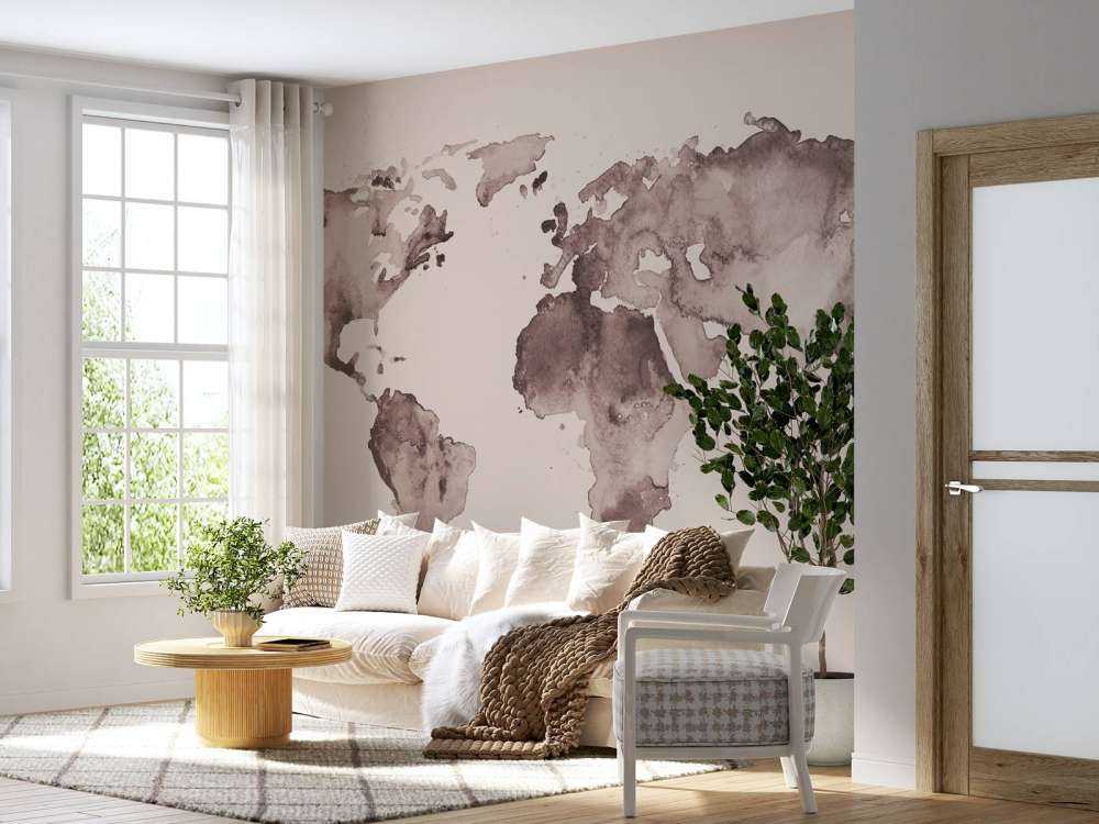 Carte du monde en sépia