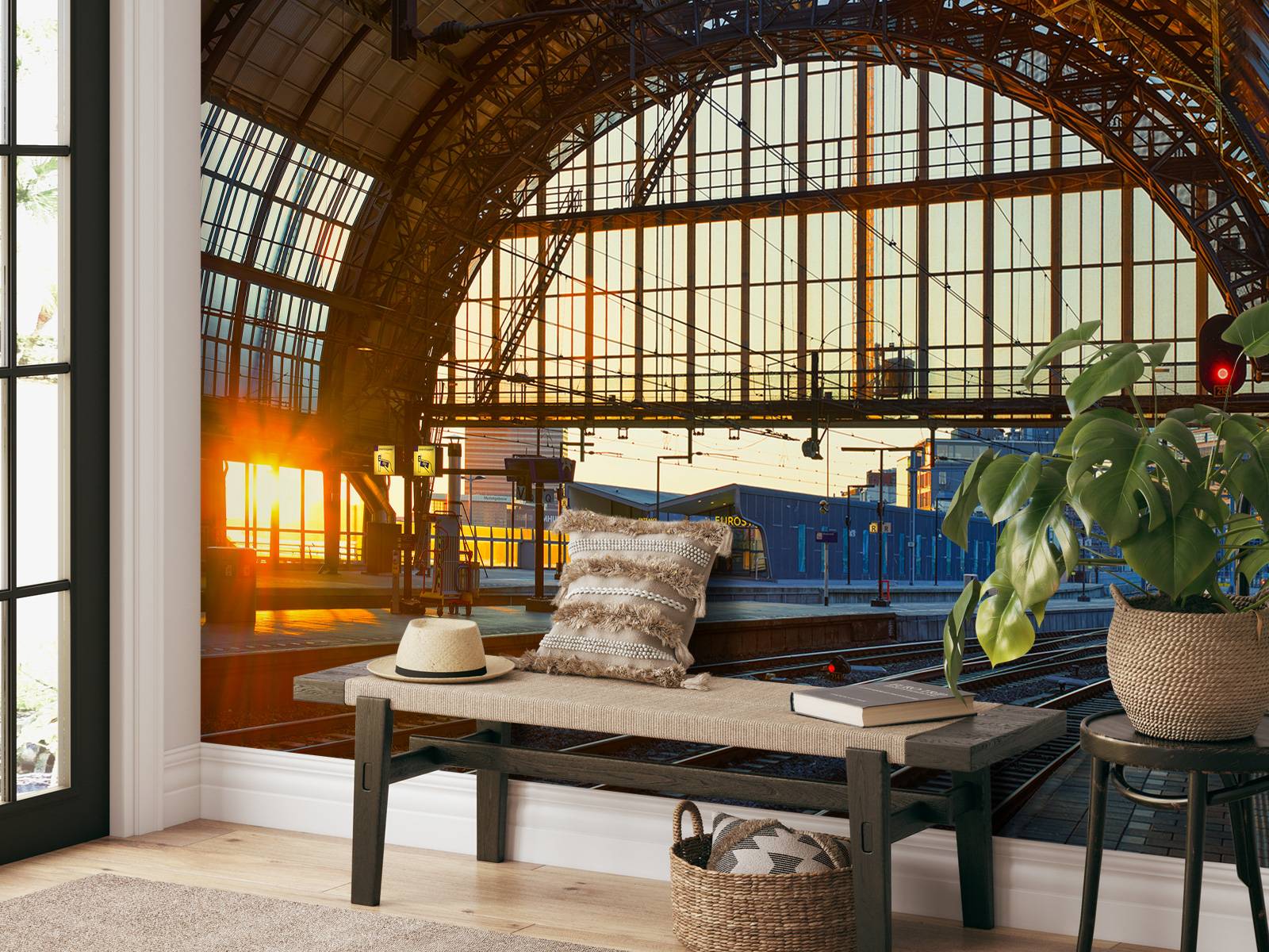 Lever du soleil à la gare