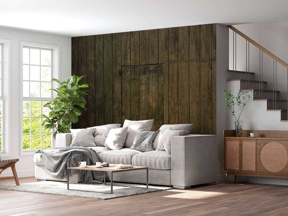 Mur en bois avec porte