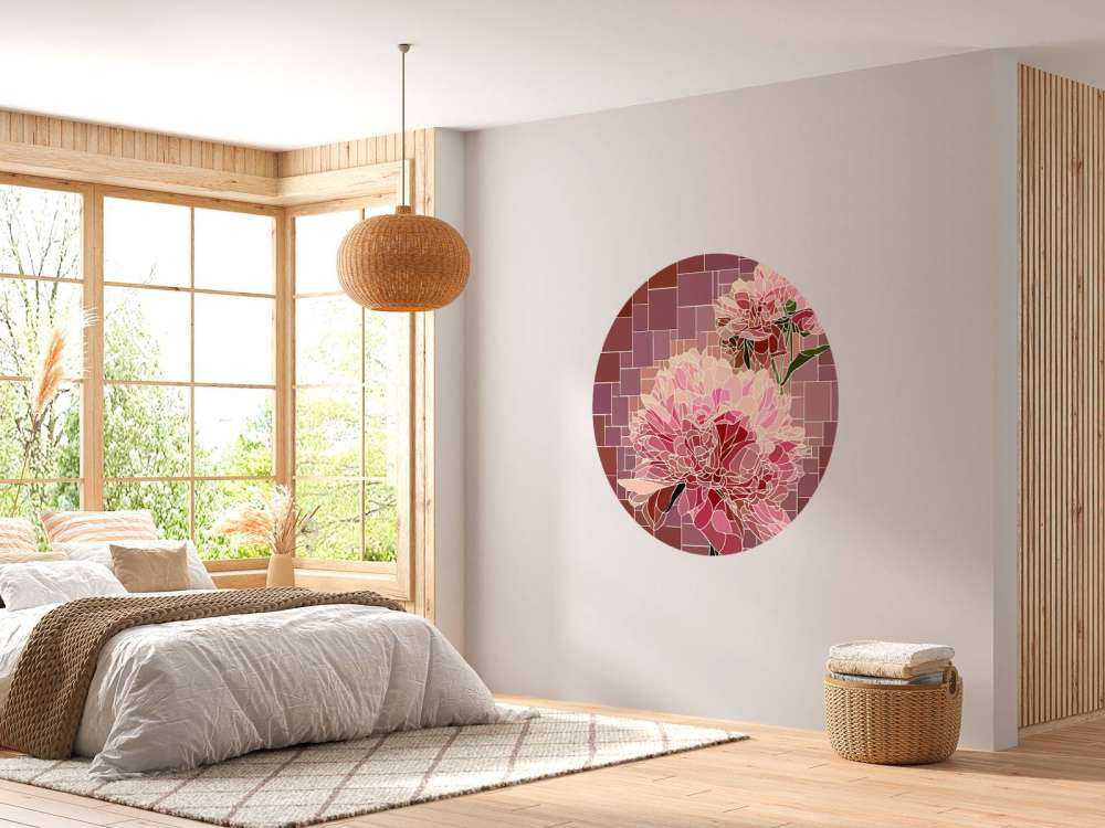Mosaïque de fleurs roses