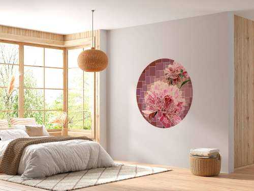 Mosaïque de fleurs roses