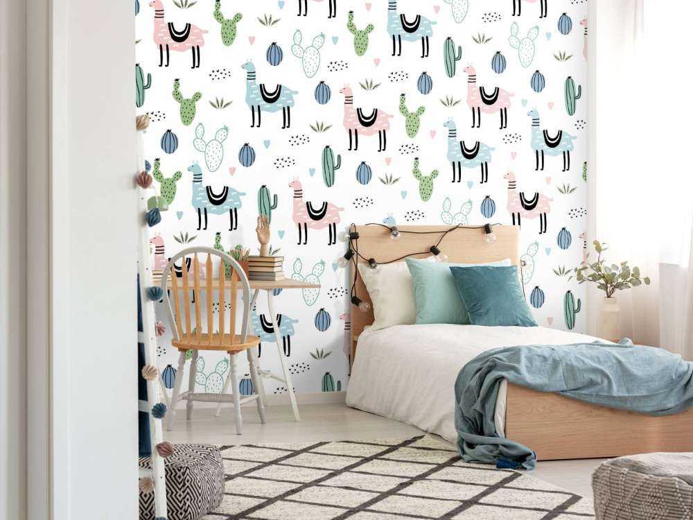 Lamas et cactus