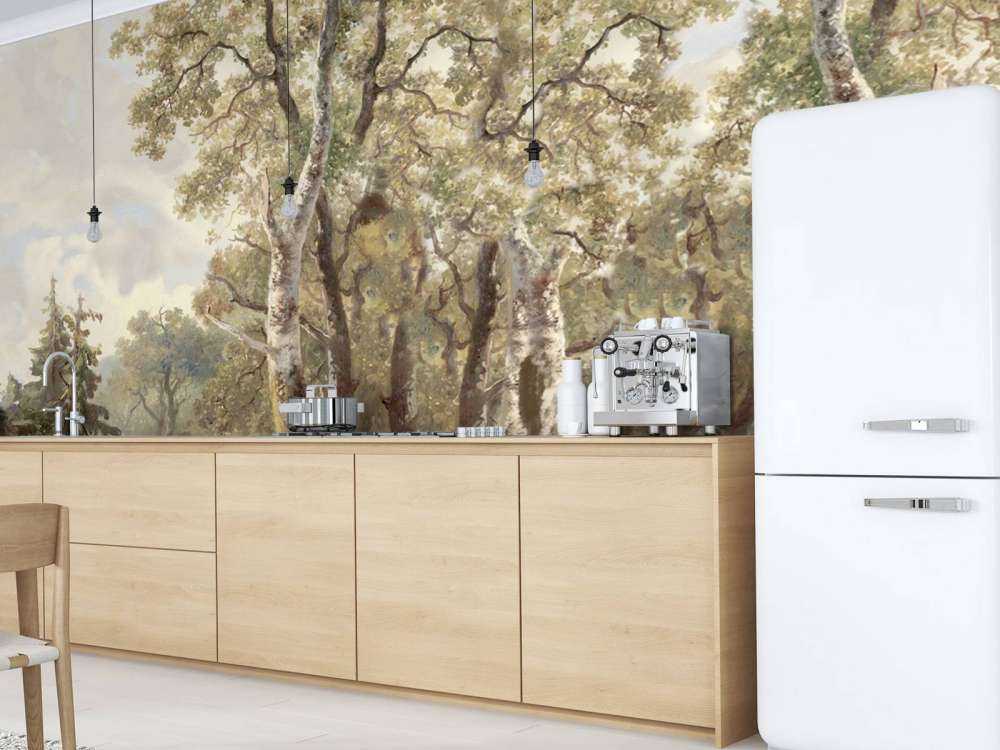 Panorama de paysage forestier en couleur