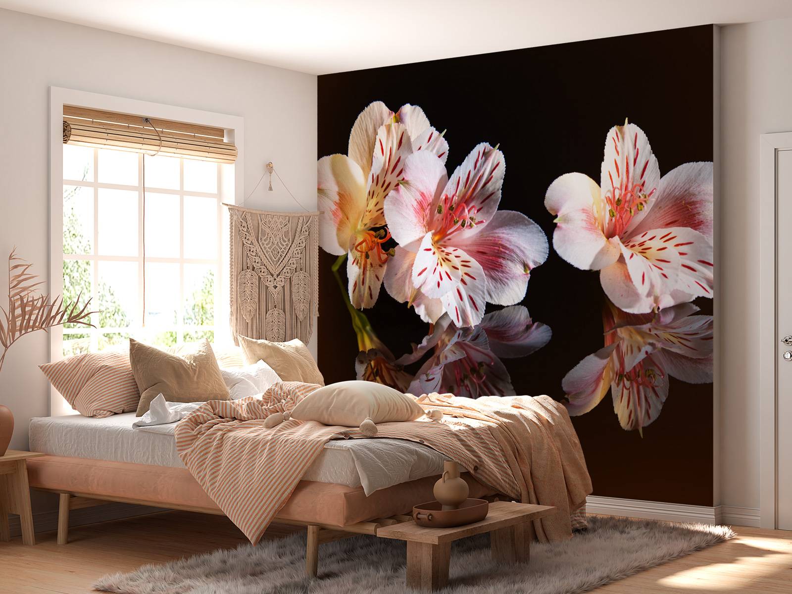Fleurs d'alstroémère avec reflet