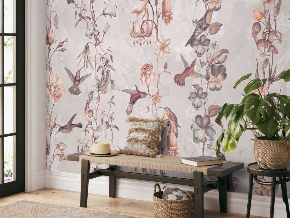 Weadow et Fleurs de Jardin Rose Ancien