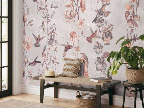 Weadow et Fleurs de Jardin Rose Ancien