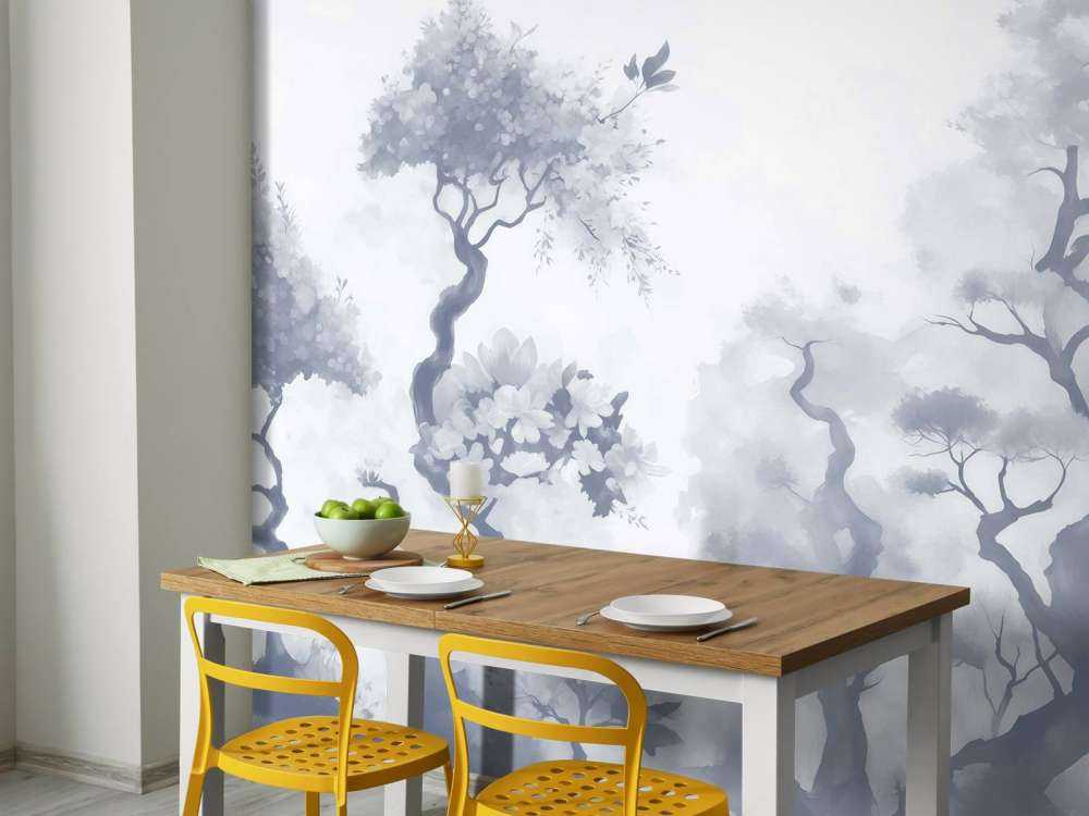 Arbres en fleurs marron