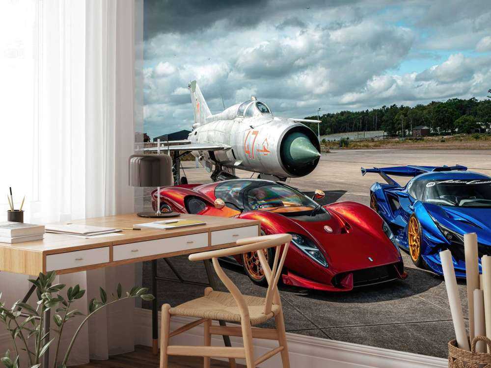 Supercars dans un avion de chasse