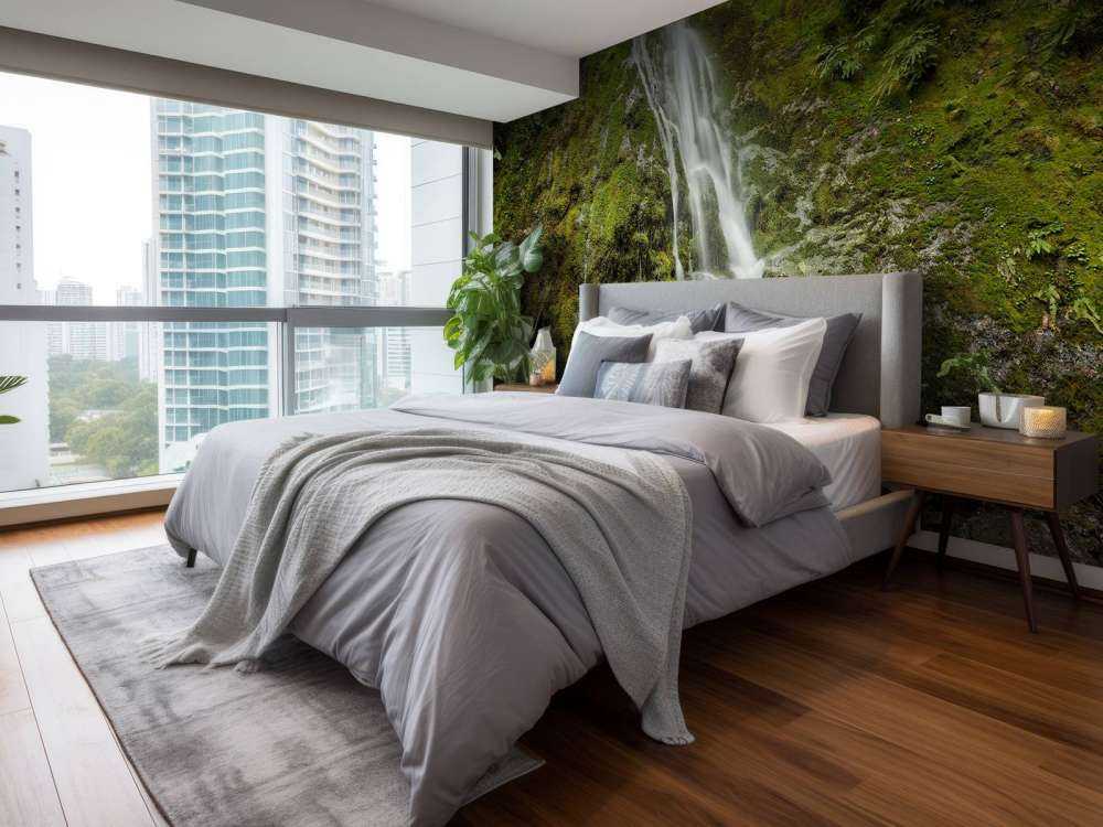 Chute d'eau avec une belle verdure