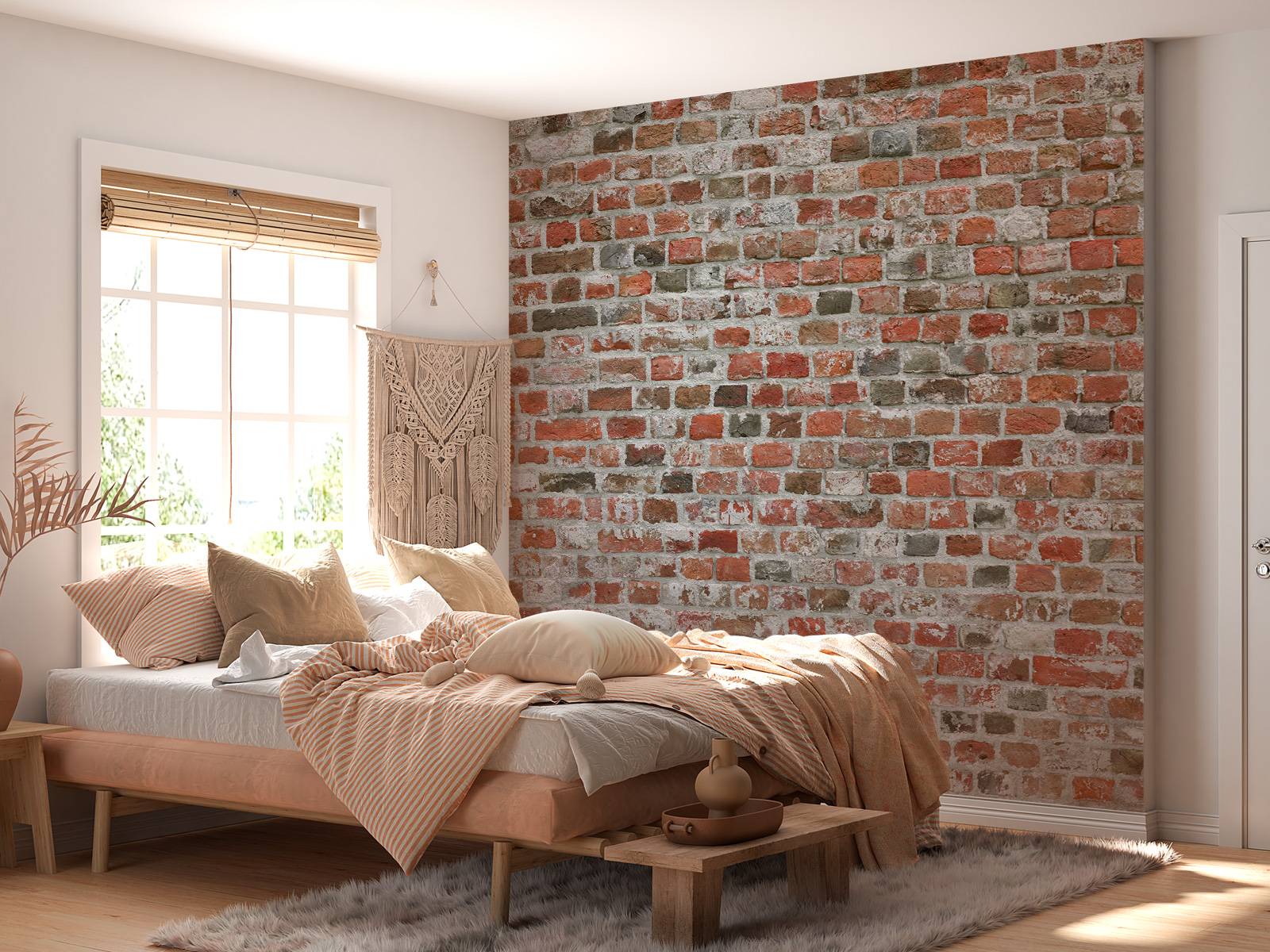 Mur de briques restauré