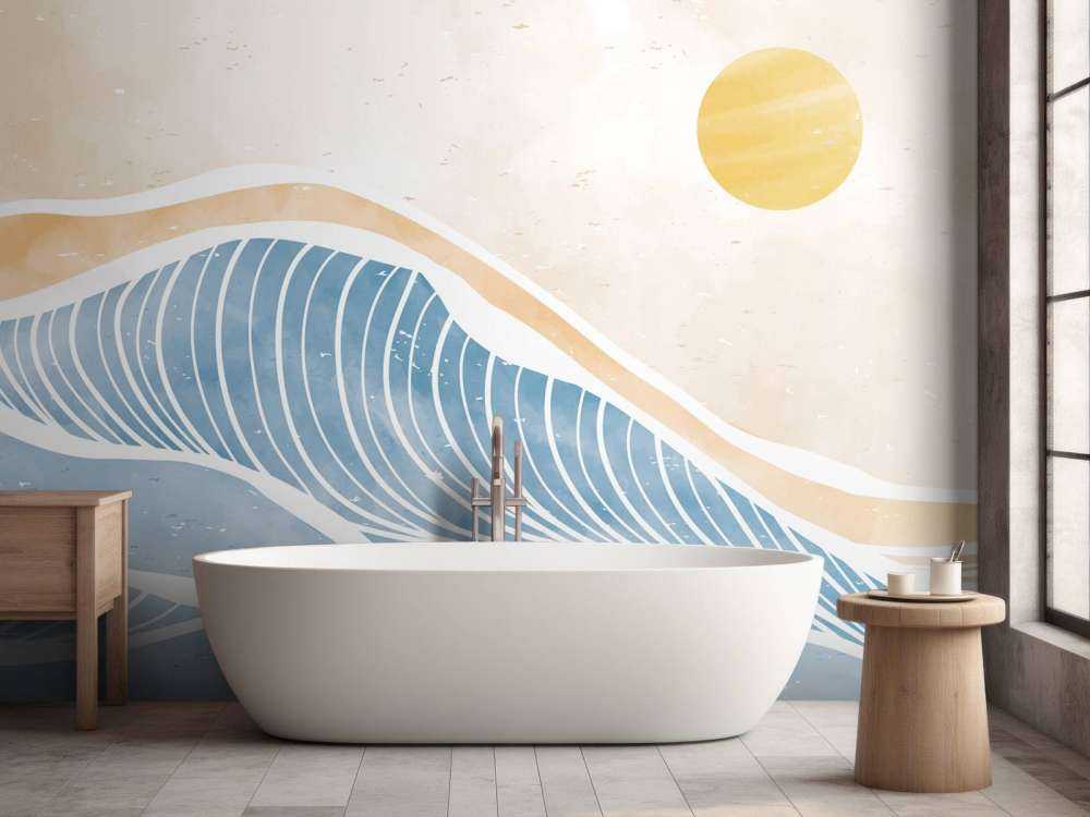 Des vagues bleues pour le soleil