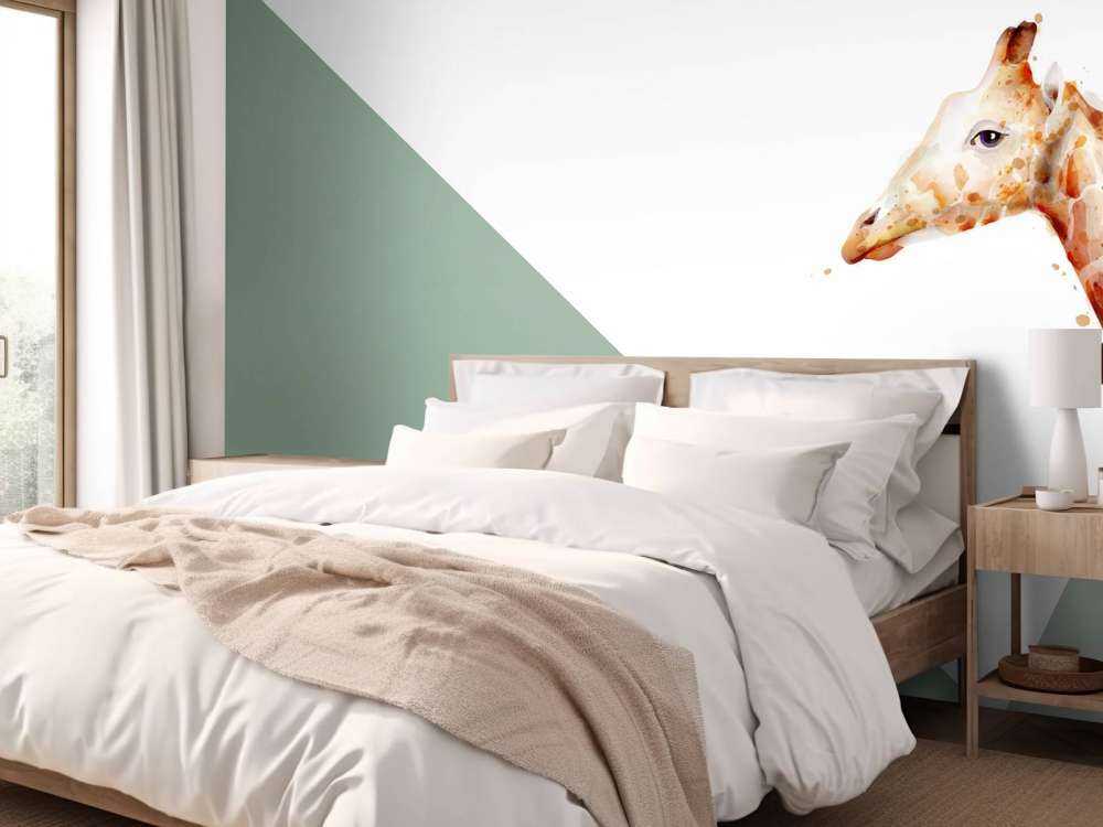 Triangles verts avec girafe