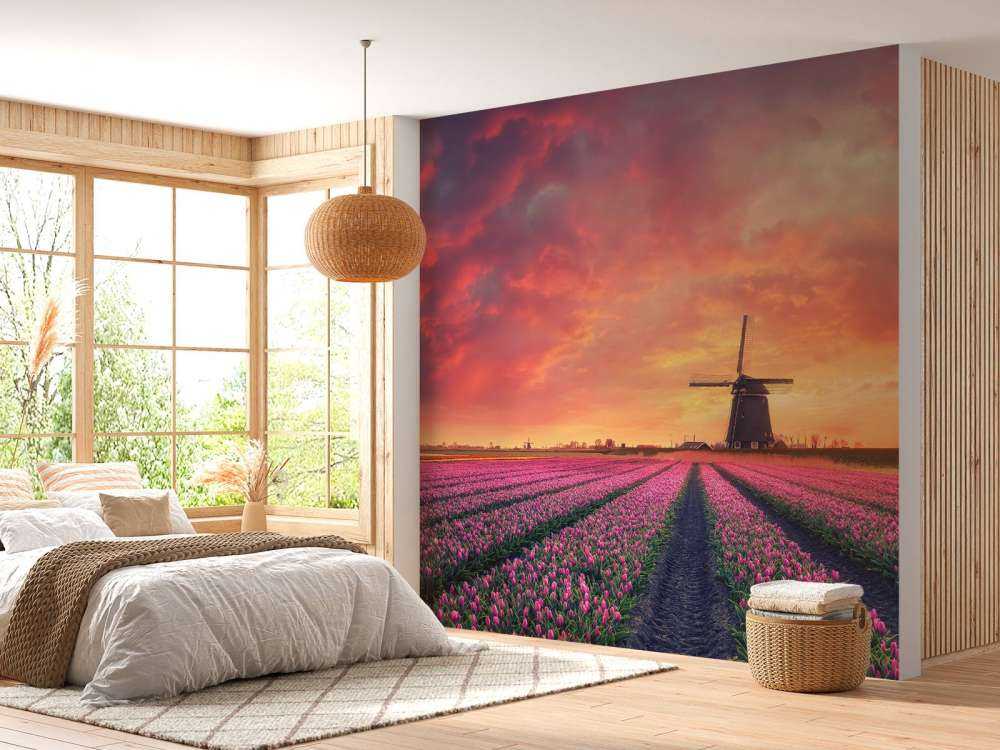 Tulipes avec moulin