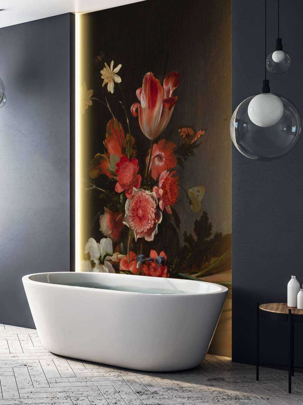 Nature morte avec un bouquet en développement