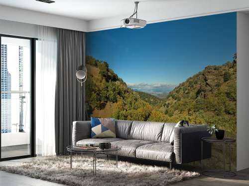 Regarder à travers le paysage de montagne