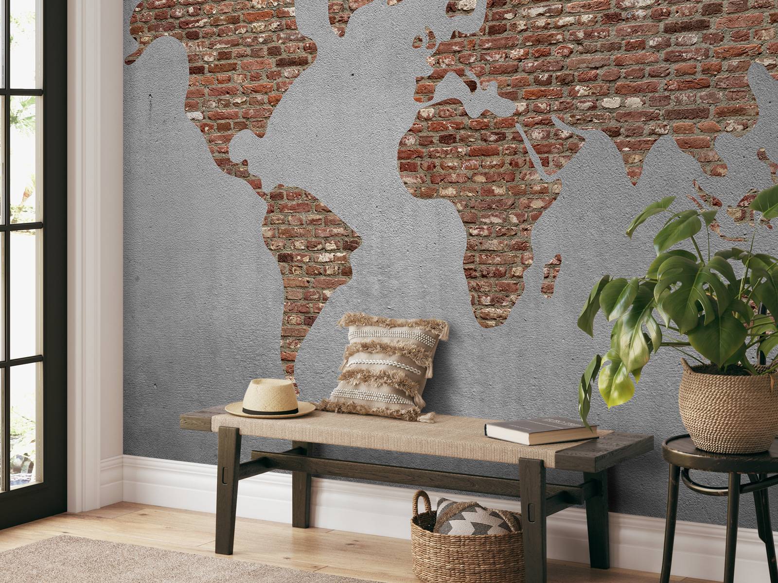 Carte du monde avec briques