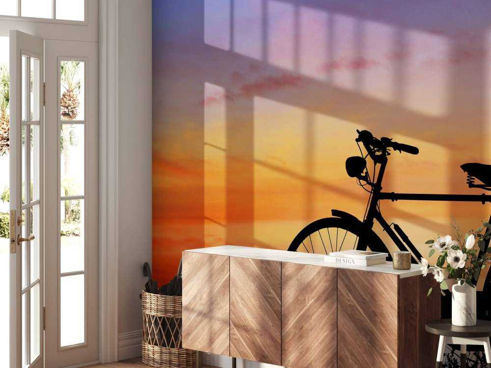Vélo vintage au coucher du soleil
