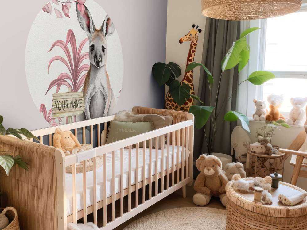 Bébé kangourou de la jungle rose