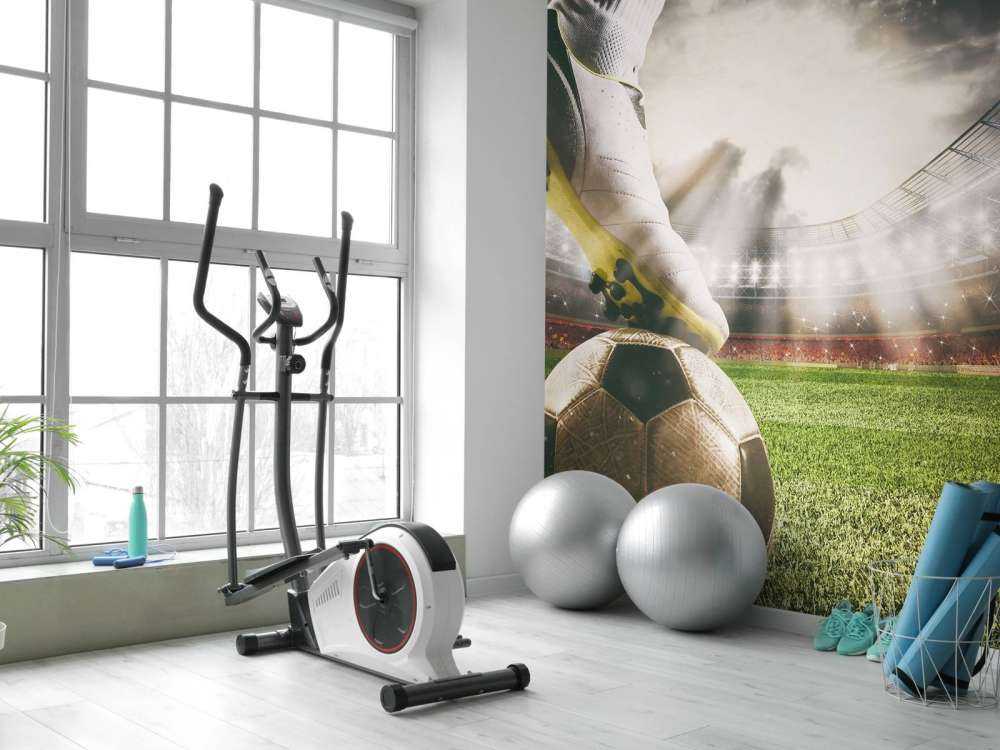 Joueur de football dans un stade