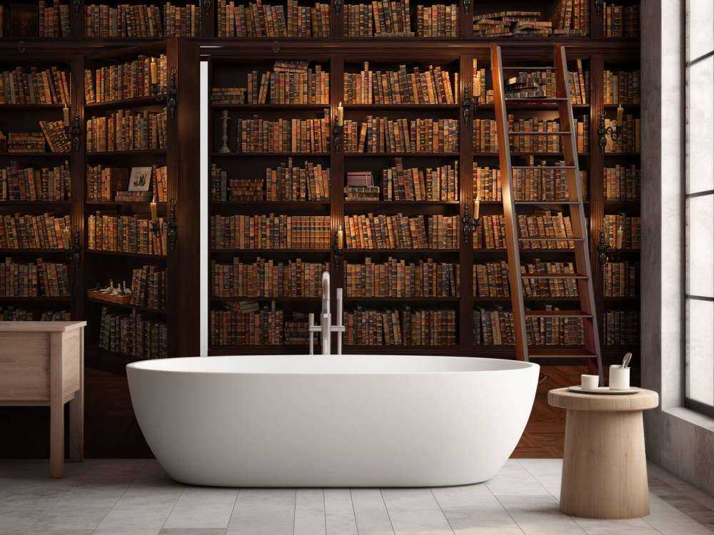 Bibliothèque secrète avec porte cachée